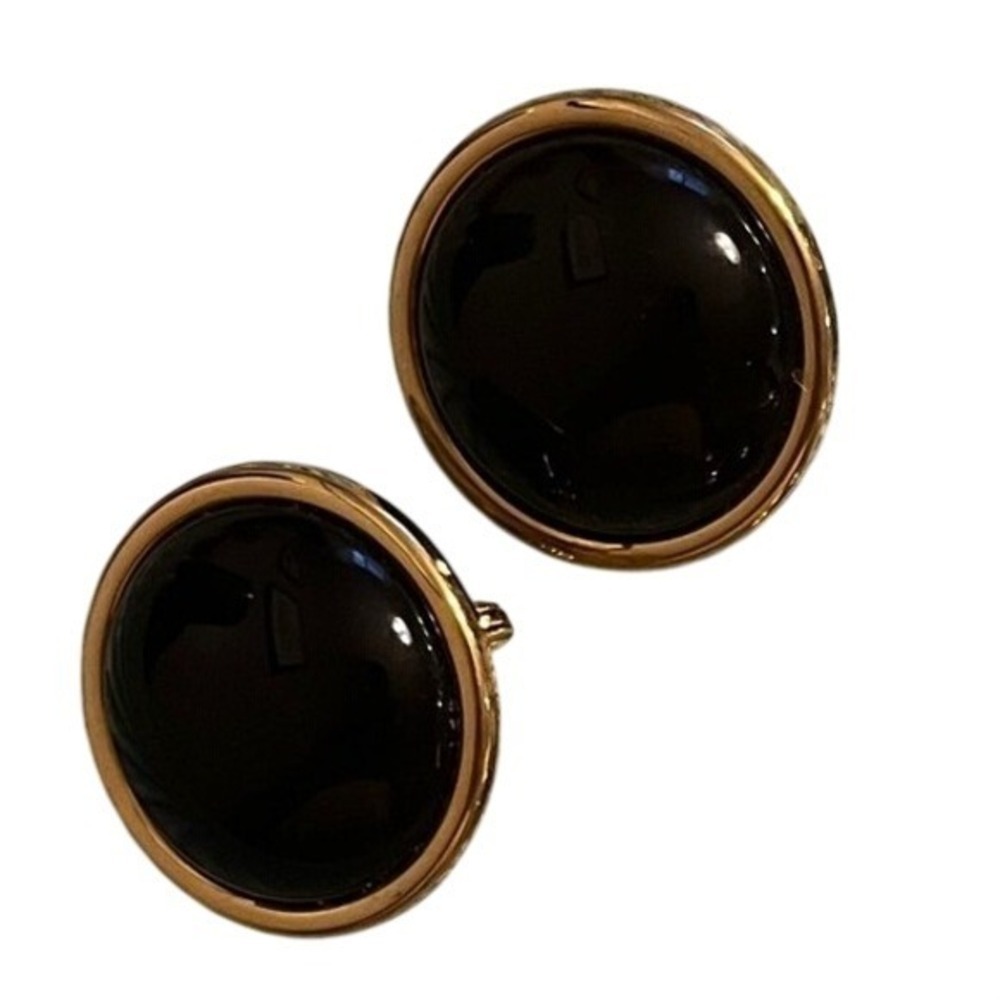 Gold and Black Clip On Earring